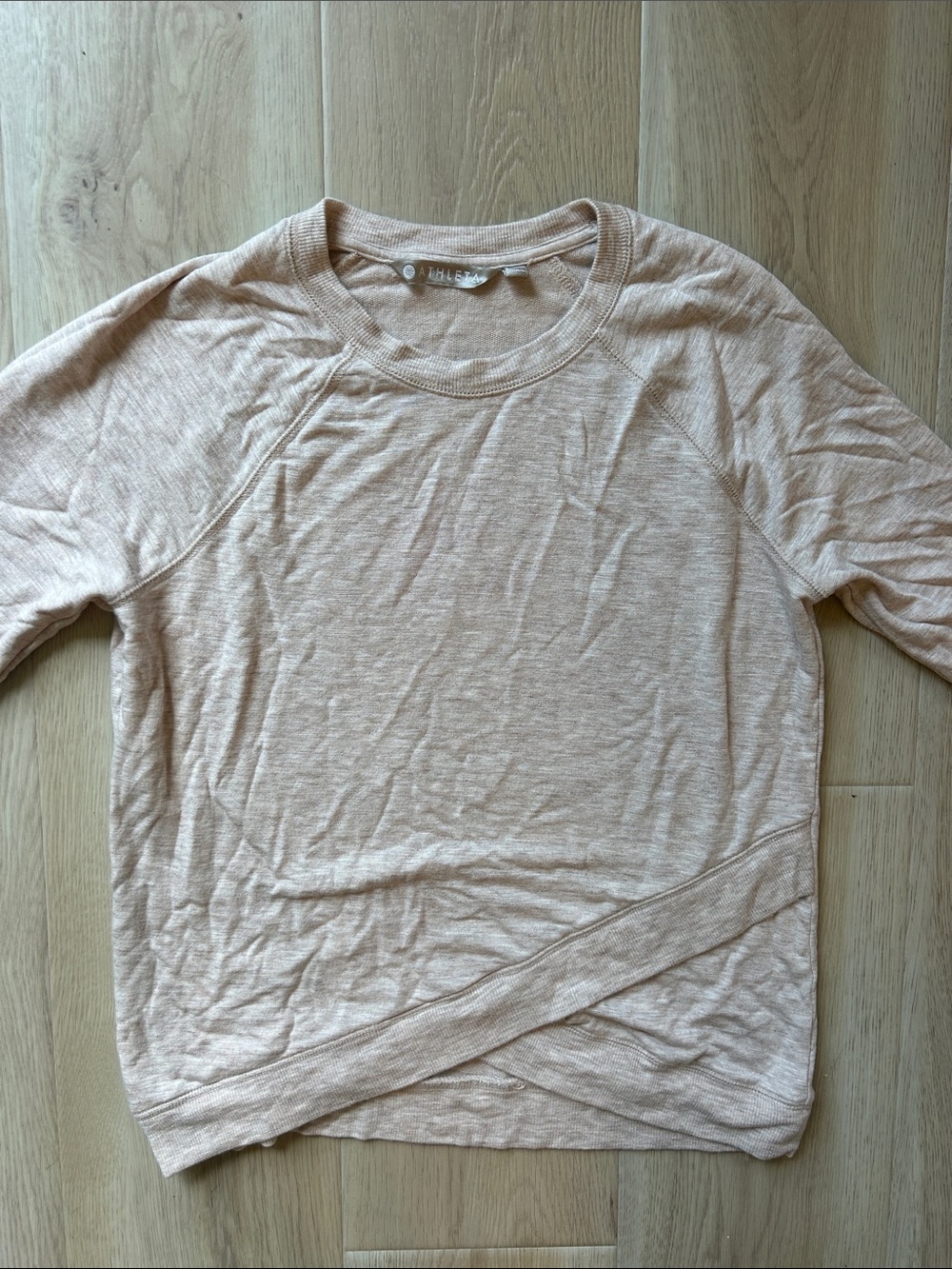 Athleta Blush Pink/cream Lightweight Crewneck Sweatshirt